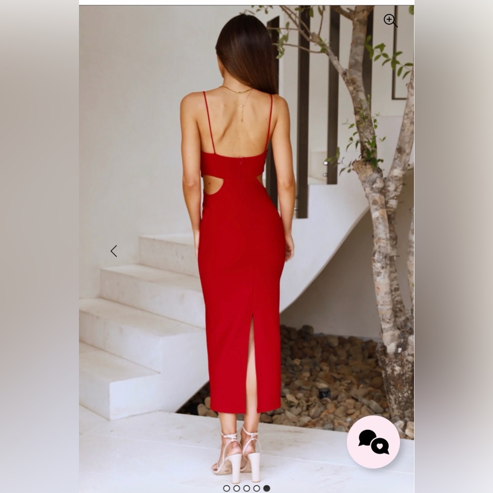 Hello Molly Striking Red Backless Dress - Picture 4 of 7